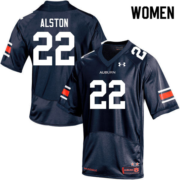 Auburn Tigers Women's Damari Alston #22 Navy Under Armour Stitched College 2022 NCAA Authentic Football Jersey DQJ1574PM